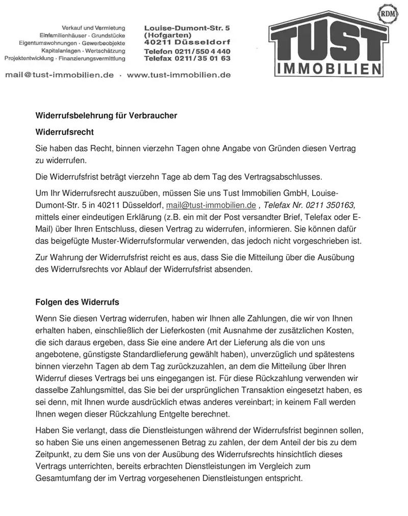 Widerrufsbelehrung für Verbraucher Anlage 01